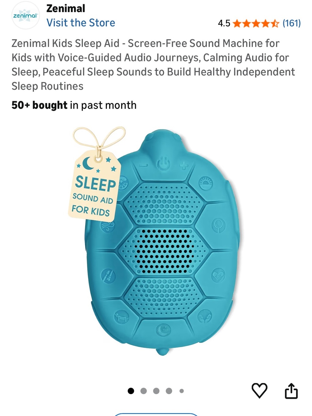 Zenim Blue Kids Sleep Sound Machine - Screen-Free Portable Speaker